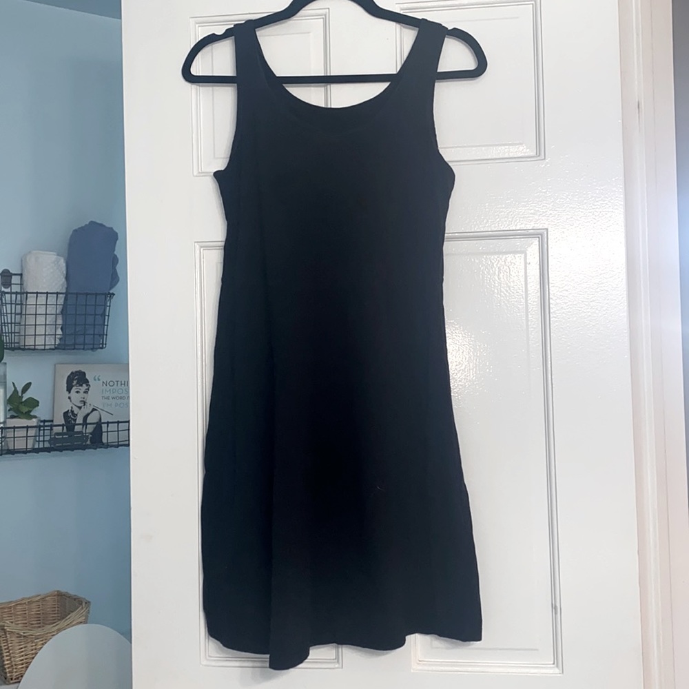 Bodycon everyday comfortable flare jersey dress // SZ M Black